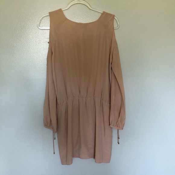 Amanda Uprichard Gibson Dress Cold Shoulder Lace Up Bisque New Small - Picture 3 of 6